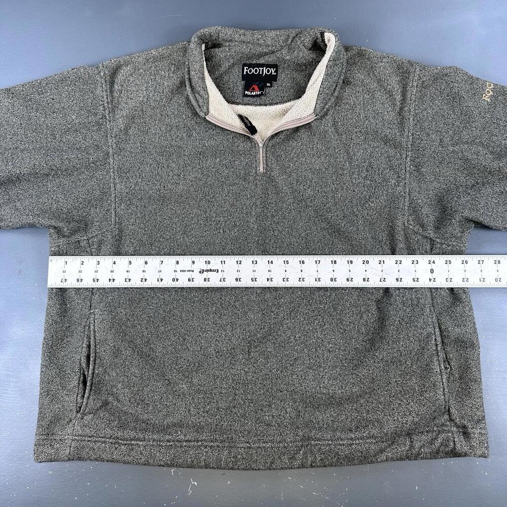 Footjoy Jacket Mens XL Green & Gray Polartec Fleece Oversized 1/4 Zip Thick Golf - Picture 4 of 9